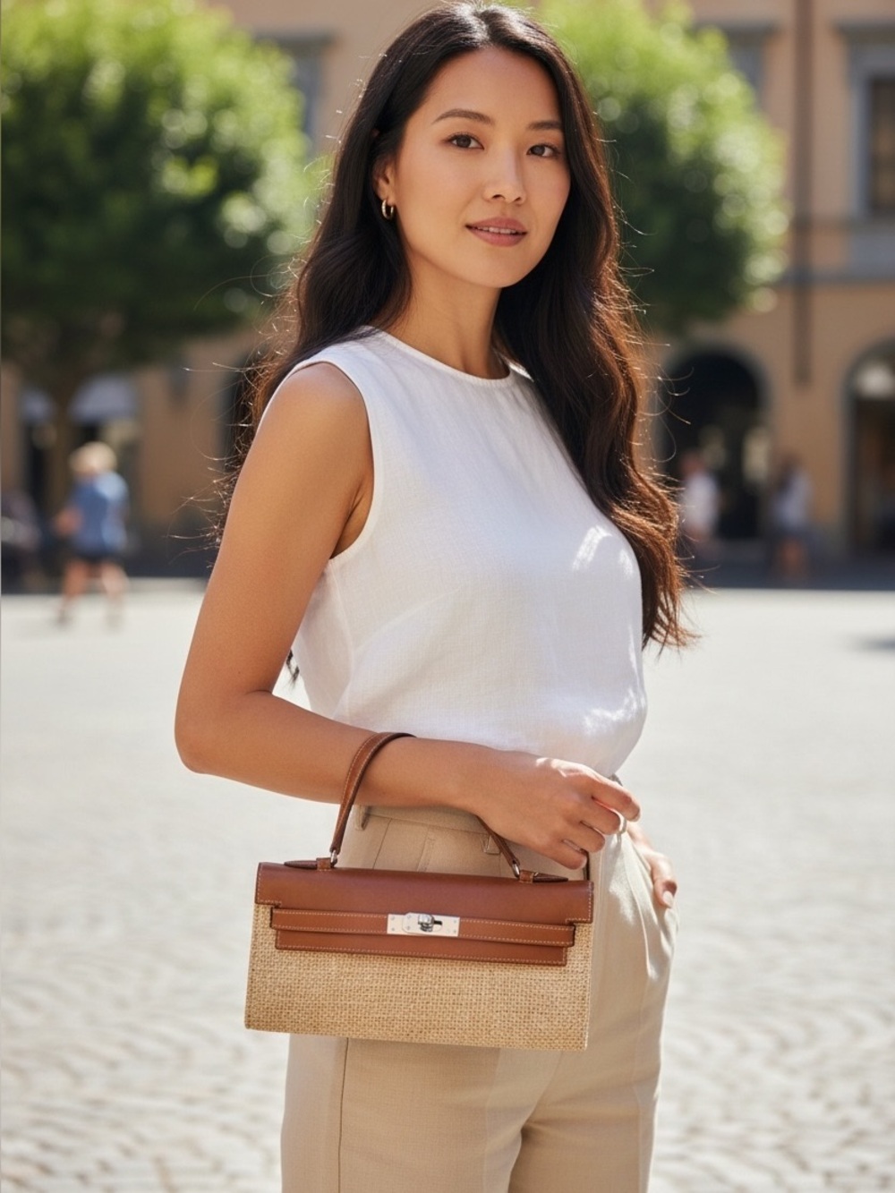 DLD Beach Panier Cuir top handle bag
